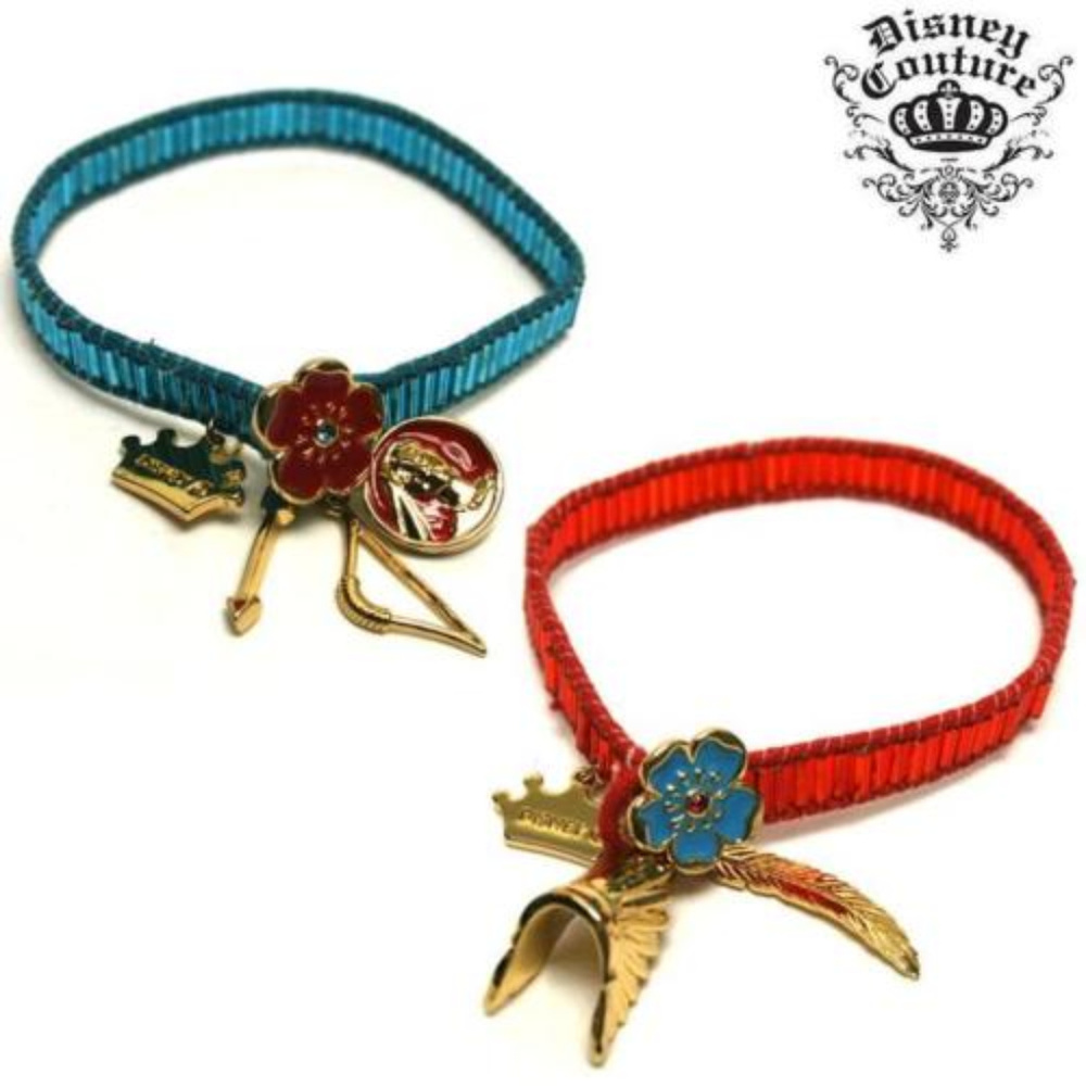 DISNEY COUTURE POCAHONTAS RED BEAD CHARMS BRACELET WITH 14KT GP CHARMS**NEW! - Picture 4 of 4